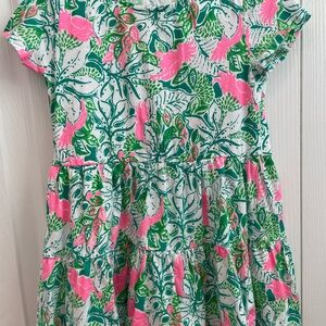 Lilly Pulitzer Pink and Green Floral Kids Dress